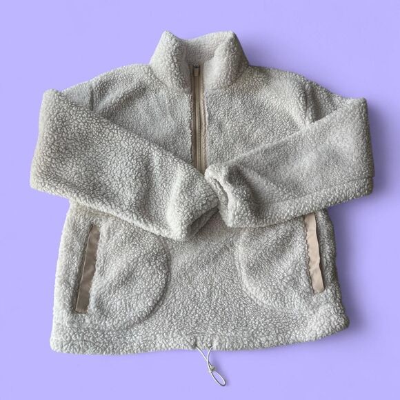 Women’s Small No Boundaries Cream Sherpa fleece quarter zip jacket - Picture 1 of 3